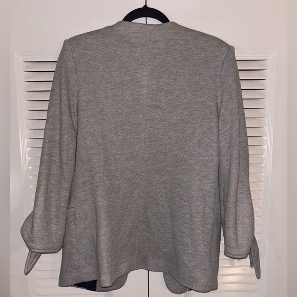 OLIVIA MOON Gray Open Jacket With Tie Cuffs - Picture 8 of 8